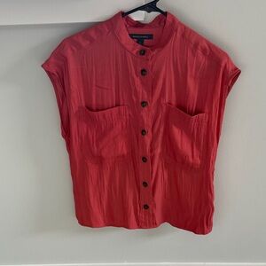 Burnt Orange Button-Up Blouse